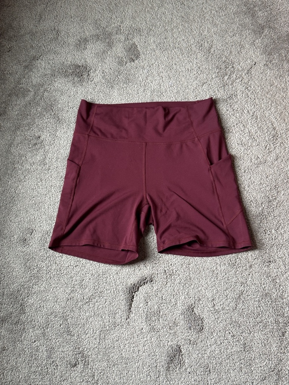 PureLuxe by Fabletics High Waist Athletic Shorts SIZE XL Burgundy Yoga